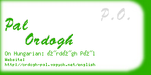 pal ordogh business card